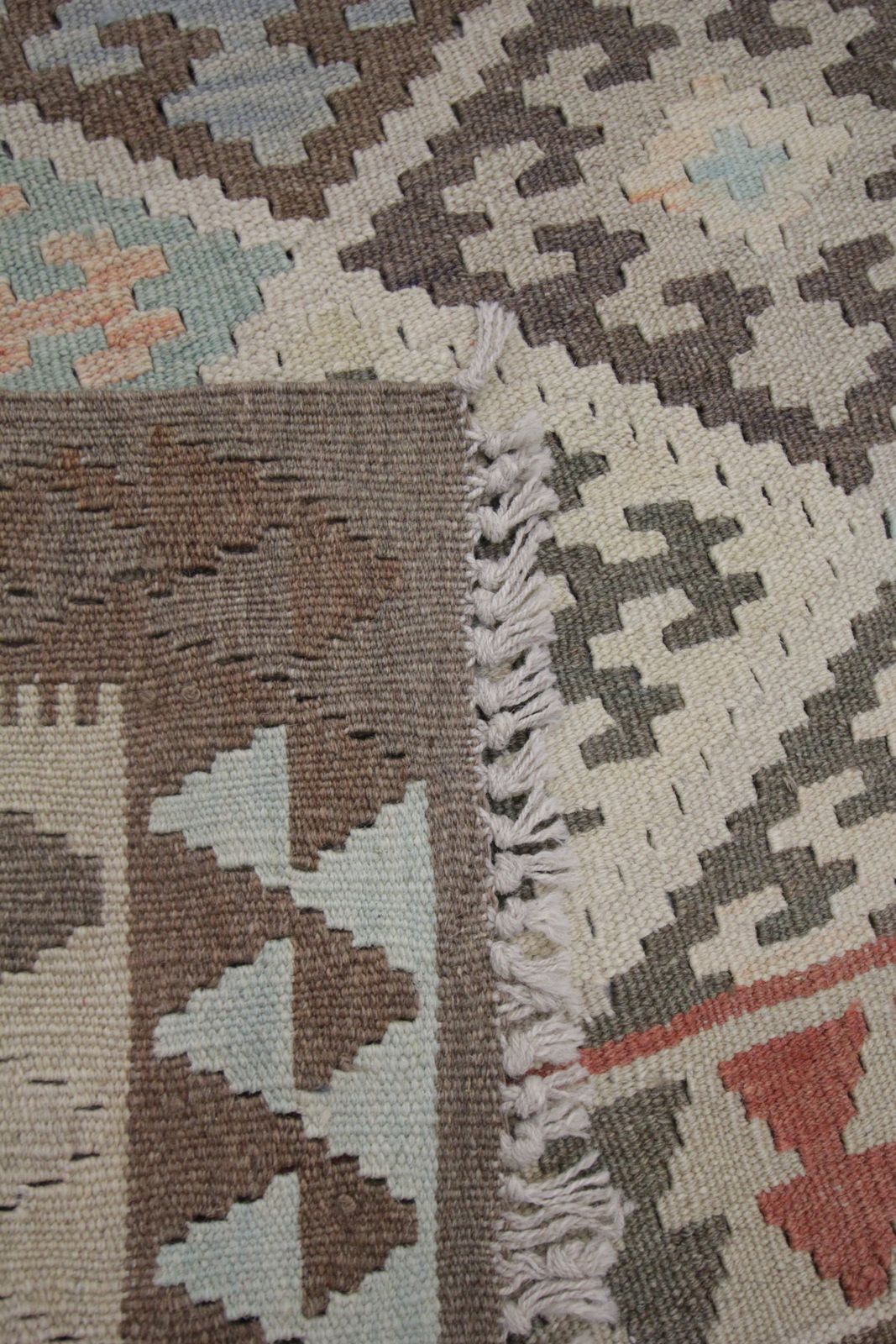 Traditional Wool Kilim Handmade Geometric Afghan Area Rug  104x141cm photo Textiles