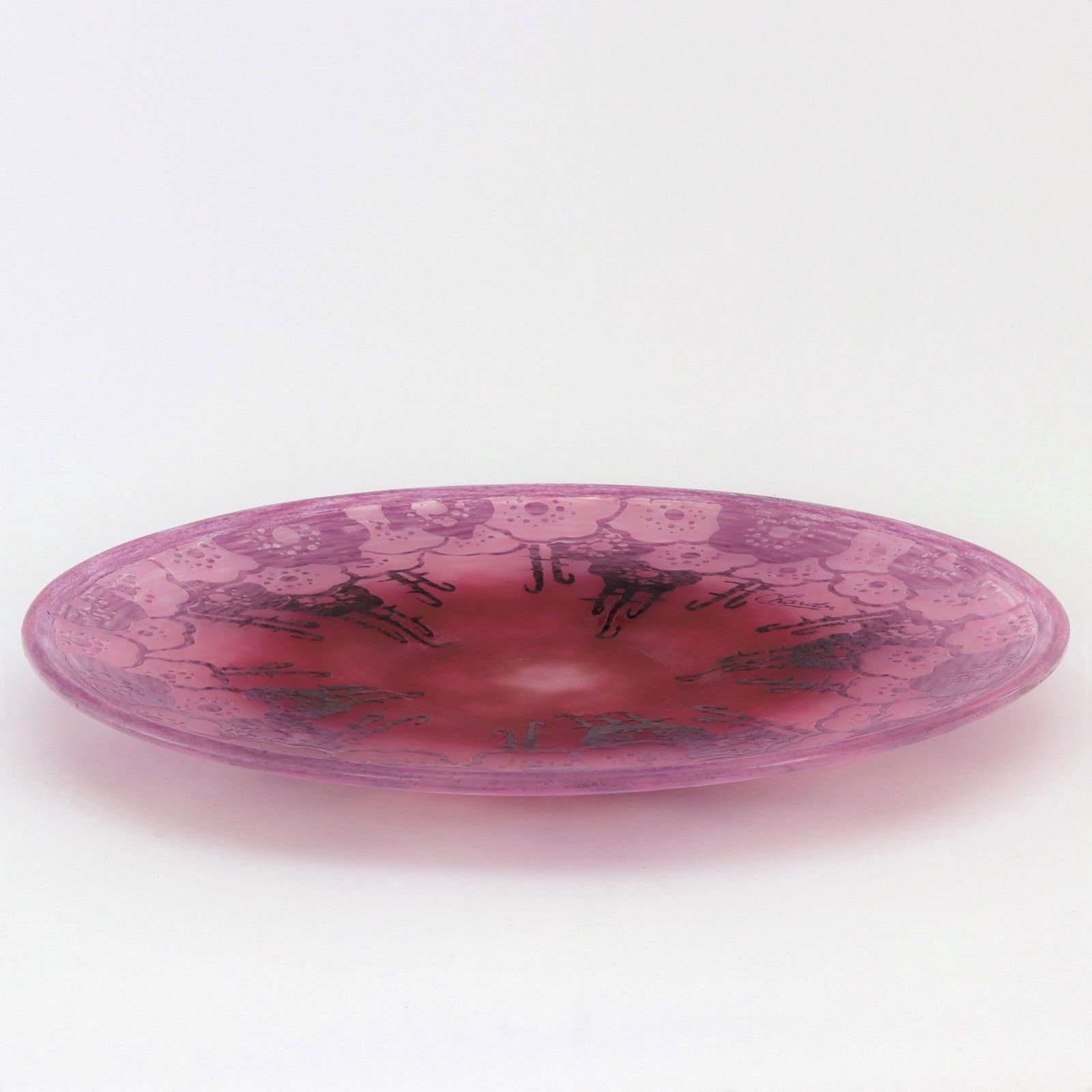Charles Schneider For La Verre Francais Art Deco Cameo Glass Charger C1925 photo 1525.0