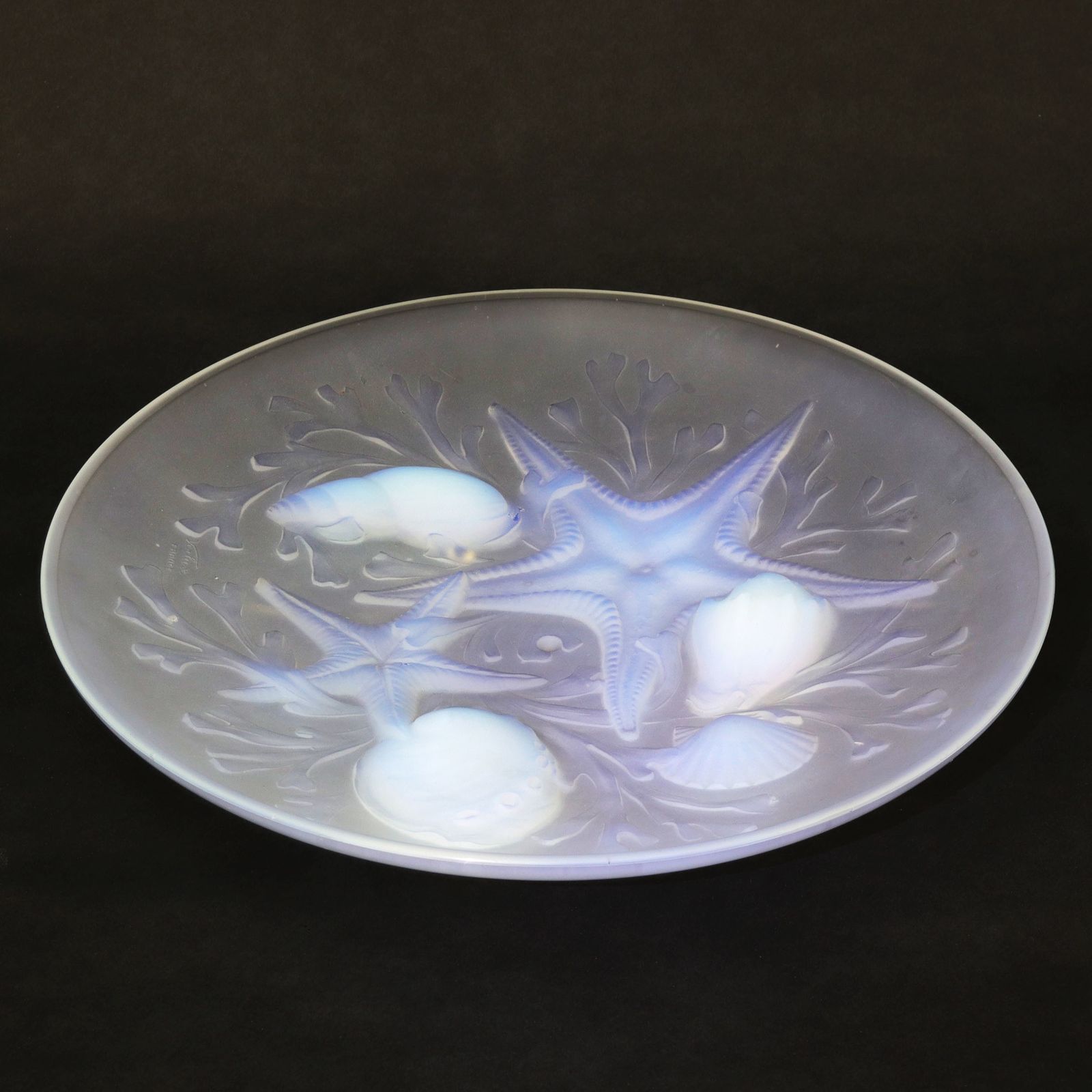 Art Deco French Opalescent "Starfish" Glass Charger By Verlux C1920s photo for sale