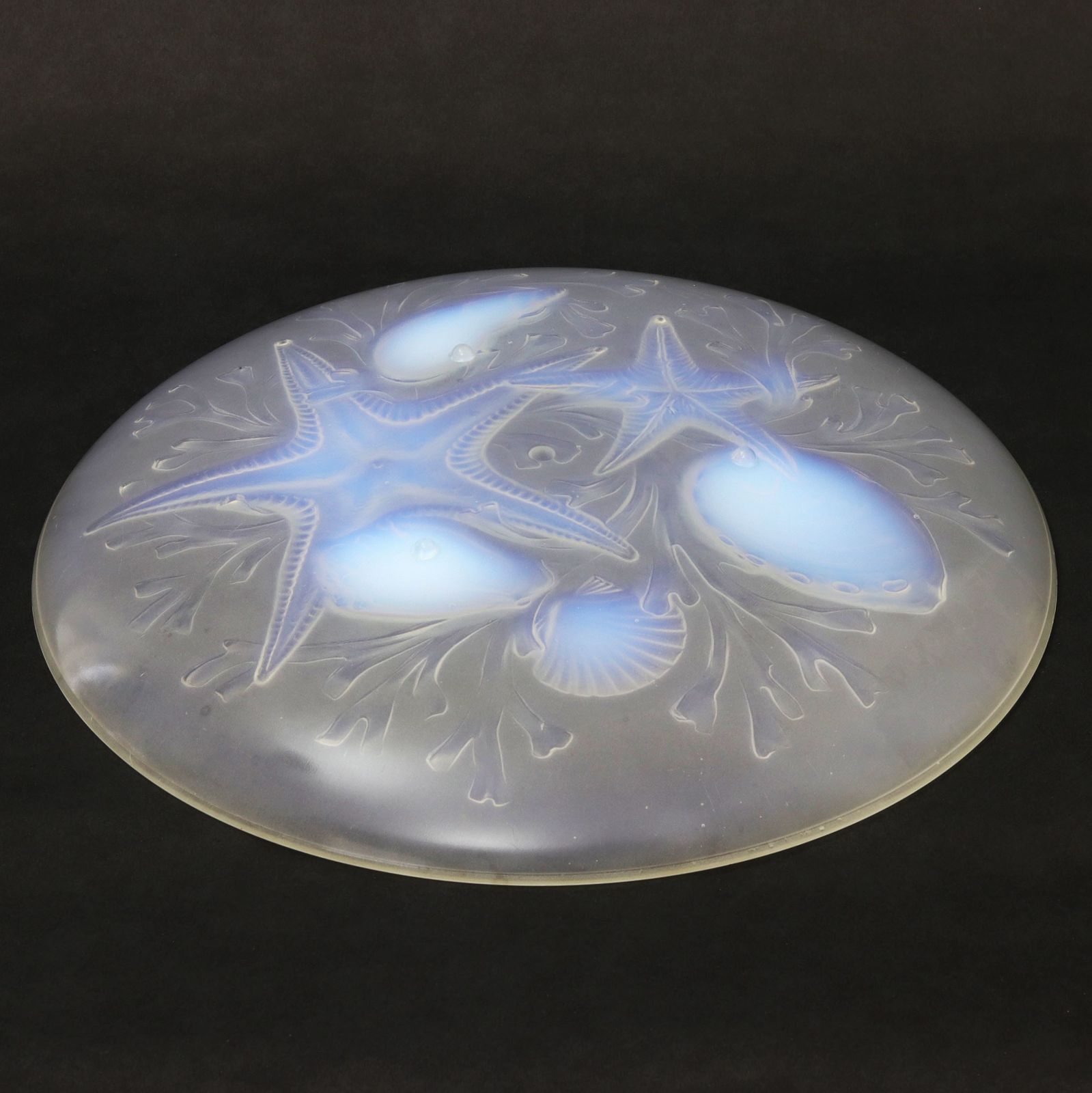 Art Deco French Opalescent "Starfish" Glass Charger By Verlux C1920s photo vinterior