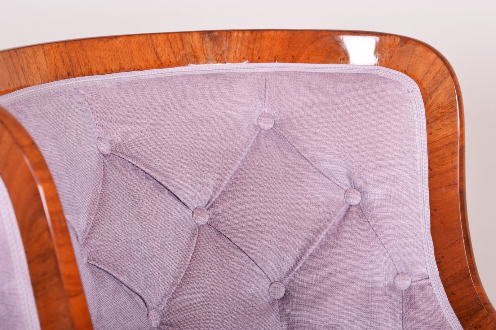 Brown And Pink Bohemian Armchair Made Out Of Walnut, 1820s, Biedermeier Style photo 2500.0
