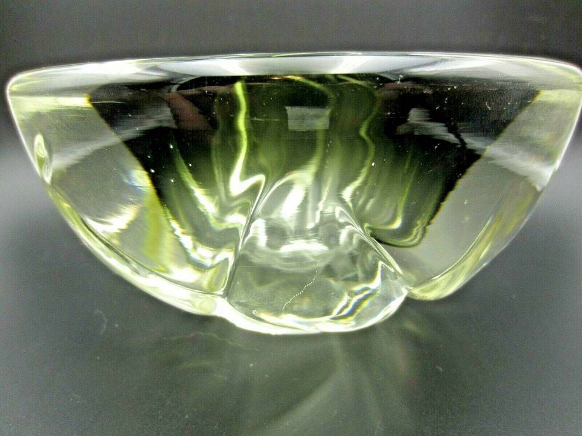 Futuristic Xxl Sommerso Grey In Clear Geode Art Glass Bowl 2.7kg photo vinterior