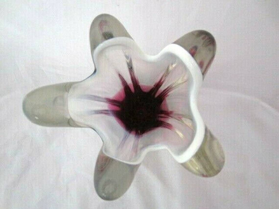Czech Bohemia Xxl Sommerso Ice Cream Cone Art Glass Vase / Sculpture 70s photo vinterior