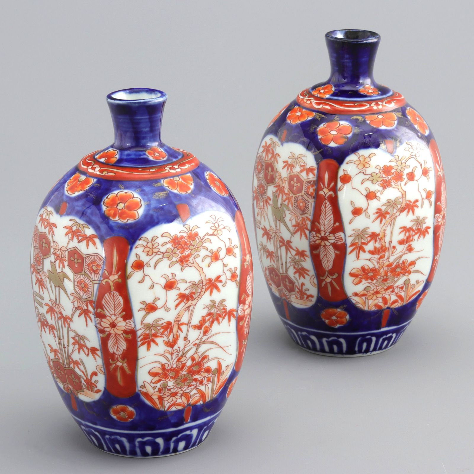 Pair Of Japanese Meiji Period Square Form Imari Vases C1890 photo Home Decor