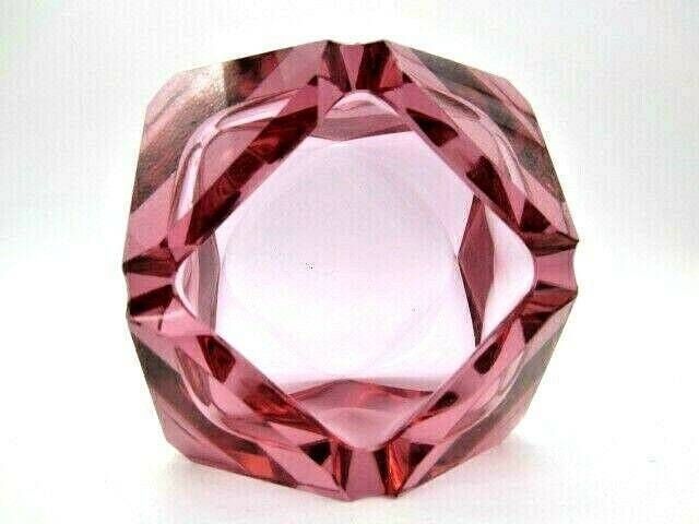 Murano Sommerso Space Age Pink Mandruzzato Geometric Glass Bowl photo furniture
