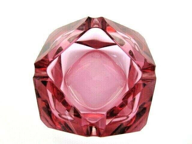 Murano Sommerso Space Age Pink Mandruzzato Geometric Glass Bowl photo 130.0