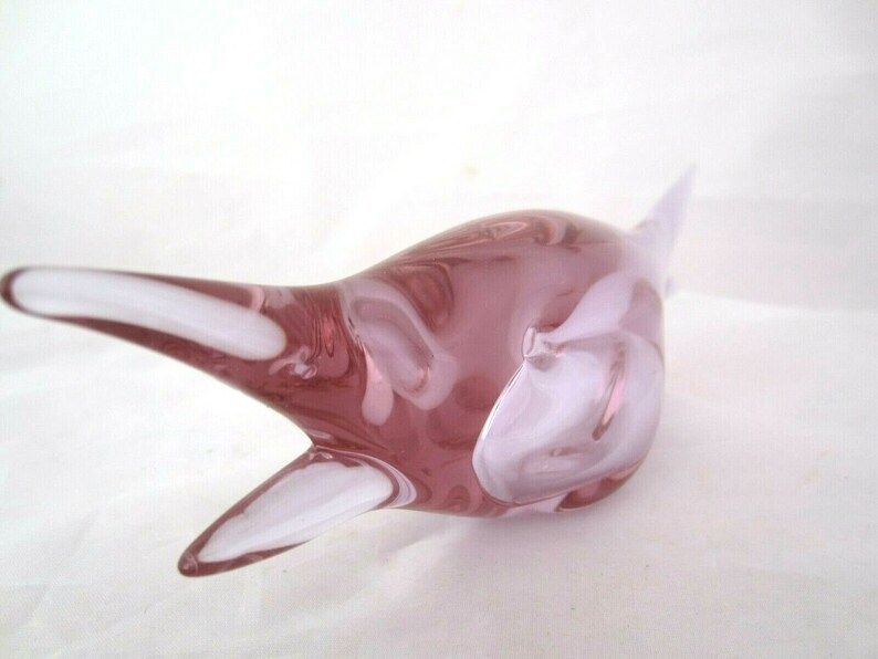 Seguso Fish Figure Pink Blue Alexandrite 50s Vintage Murano Italian Art Glass photo 99.0