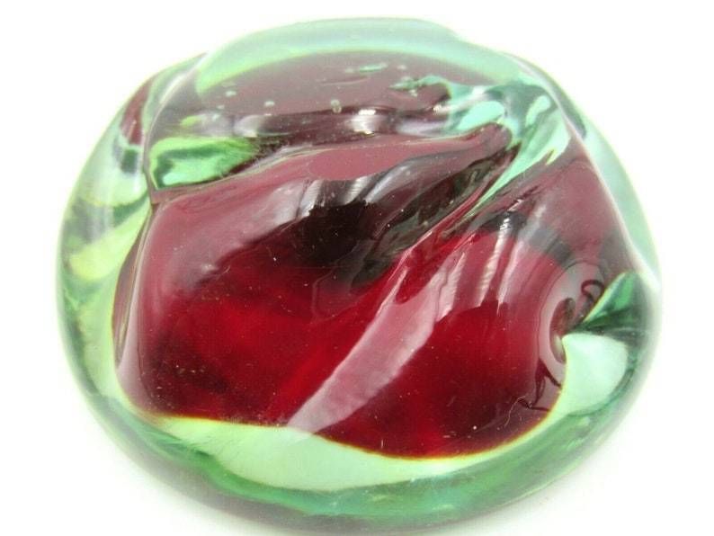 photo furniture Red In Green Poli Seguso Era Sommerso Art Glass Jelly Mould Bowl Murano 1950s