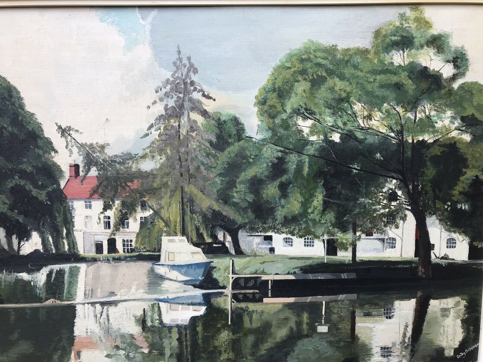 Original Painting Of “The Stort, Parndon Hill, 1978 By Andy Anderson photo for sale