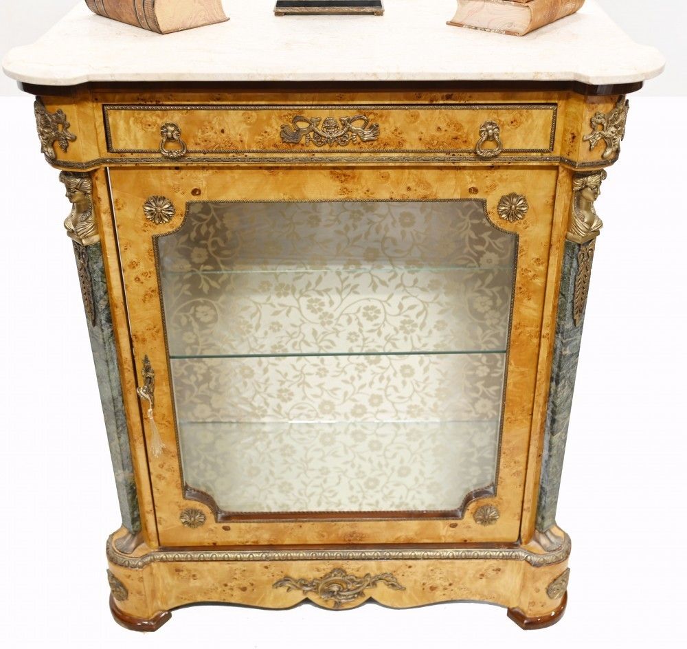 Empire Pier Cabinet Birch Display Chest Ormolu Pharaoh photo for sale