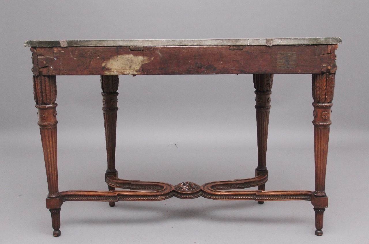 Early 19th Century Walnut And Marble Top Console Table photo for sale