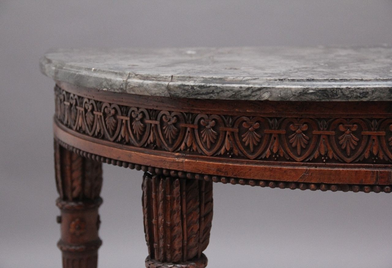Early 19th Century Walnut And Marble Top Console Table photo vintage