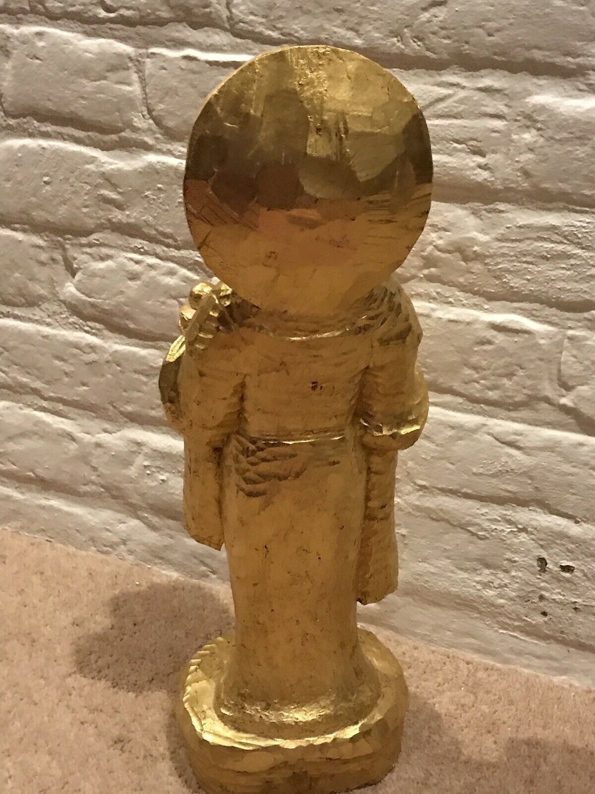 Kinjo Yasuko B1945, Japanese Wood Sculpture “ Kisshoten Female Diety “ photo Home Decor