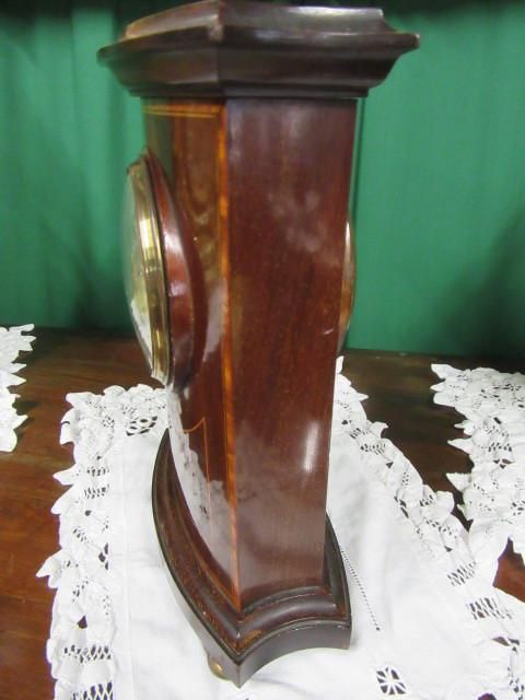 Rare Edwardian Inlaid Cuban Mahogany Letterbox Mantle Clock photo furniture