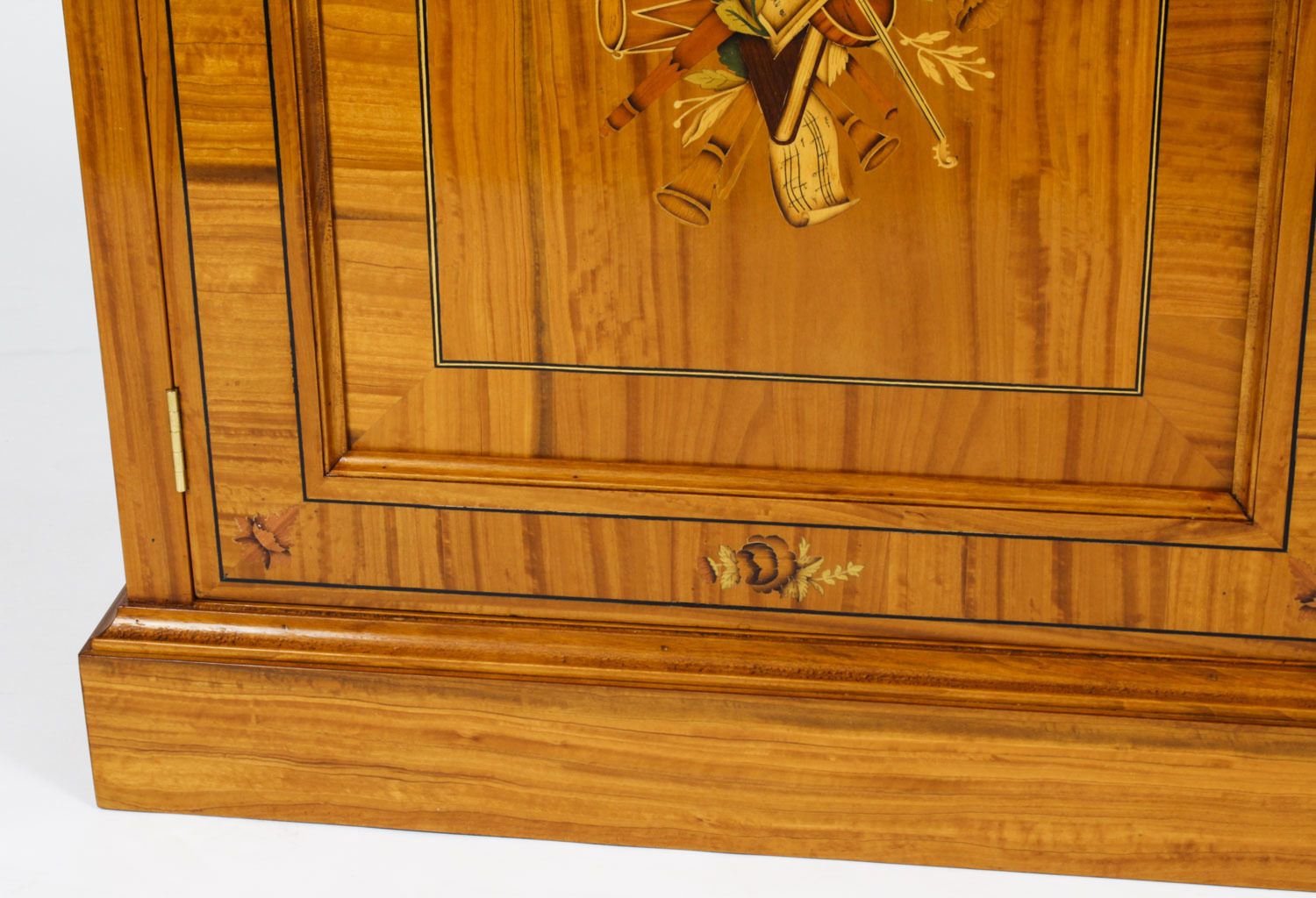 photo for sale Bespoke Satinwood & Marquetry Inlaid Pier Side Cabinet