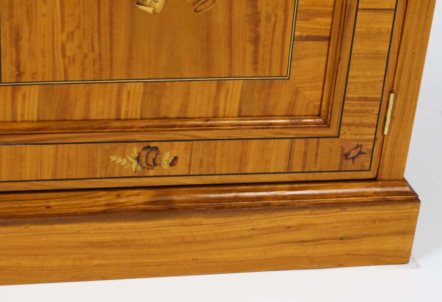 Furniture Bespoke Inlaid Satinwood & Marquetry Flat Screen Tv Lift Cabinet photo