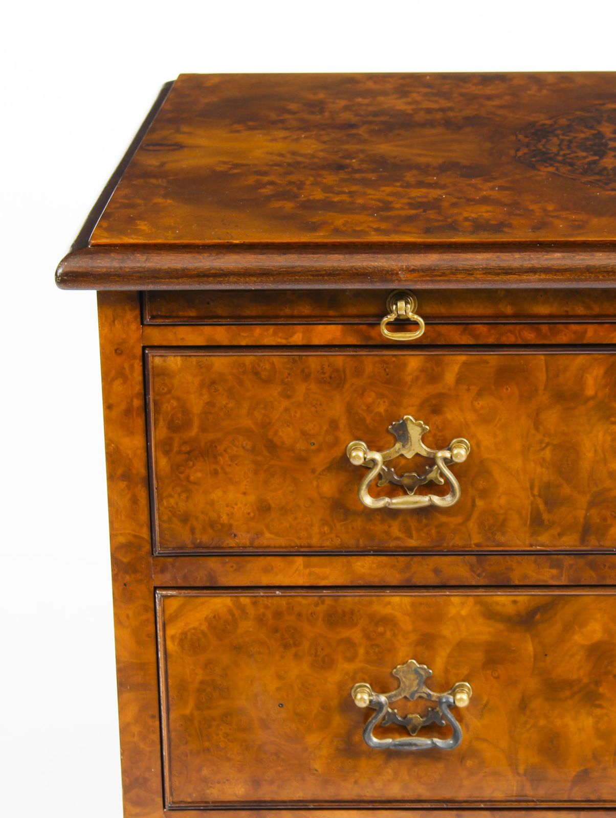 photo furniture Superb Bespoke Pair Of Burr  Walnut Bedside Chests Cabinets With Slides