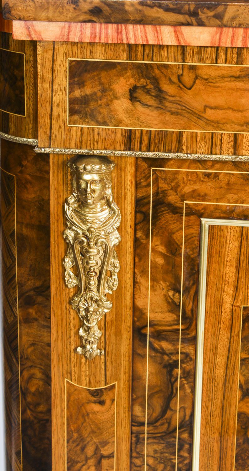 Furniture Bespoke Inlaid Burr Walnut & Marquetry Tv Plasma Lift Cabinet photo