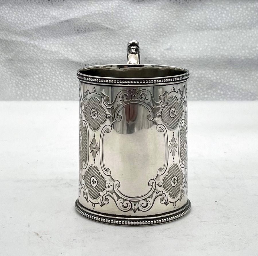 Victorian Sterling Silver Christening Mug London 1857 Richard Martin & Ebenezer Hall photo buy