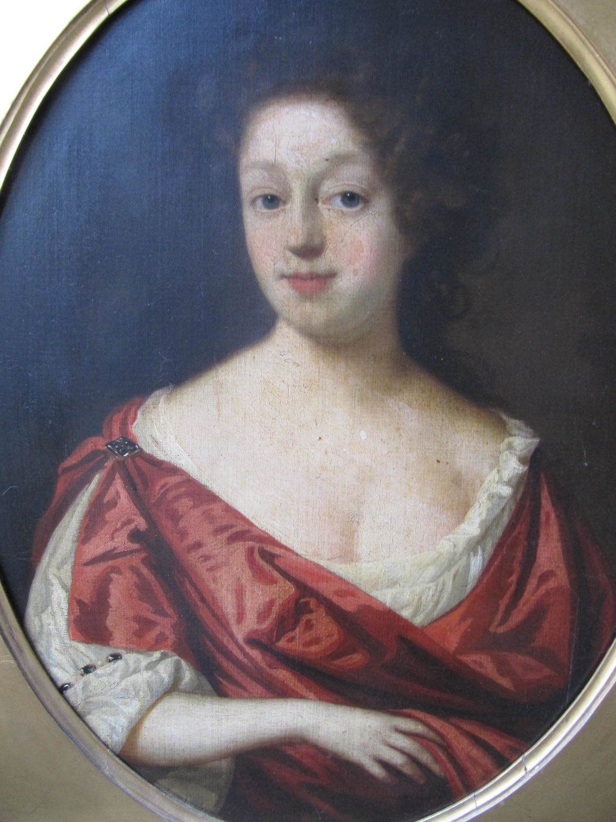 Fine 17th 18th C Large Oil Portrait Painting Of Lady Circle Of Charles D'agar photo furniture