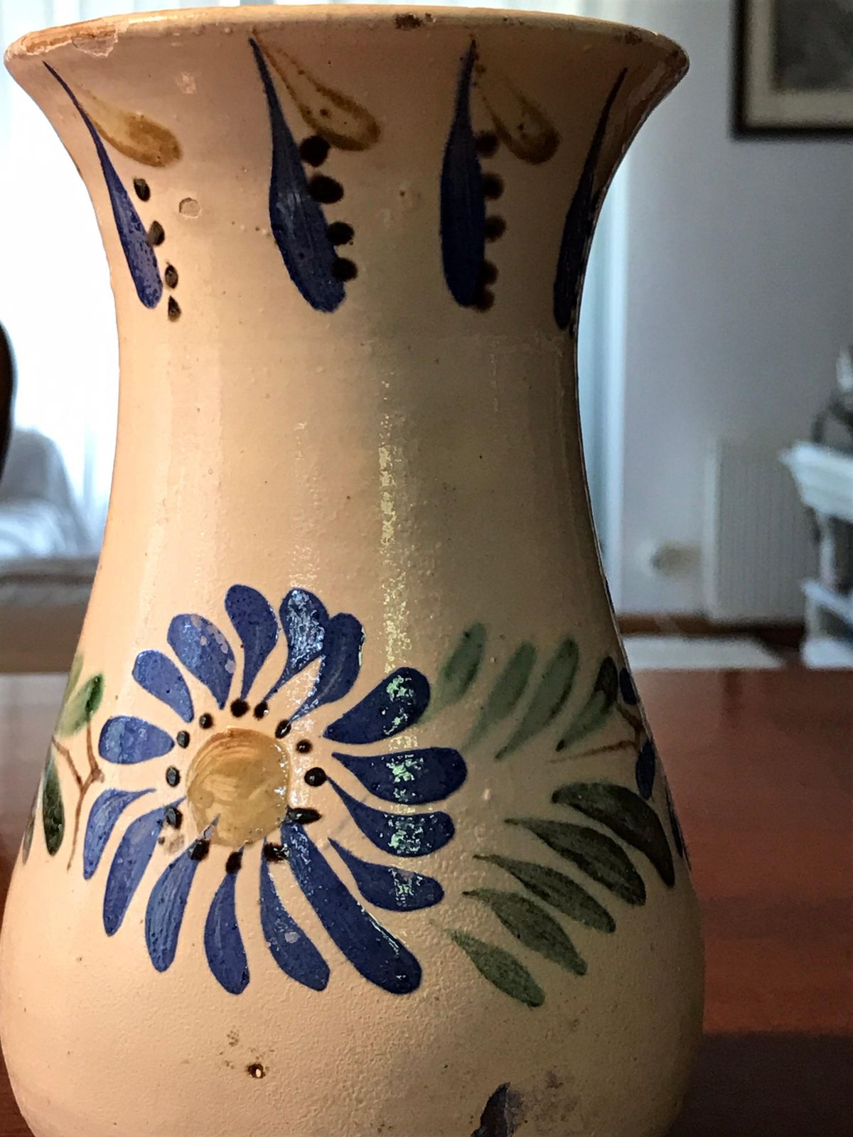 Folk Vase Ceramic Pottery Vase With Wear Marks, Marked 'Tata Lénárd' photo buy