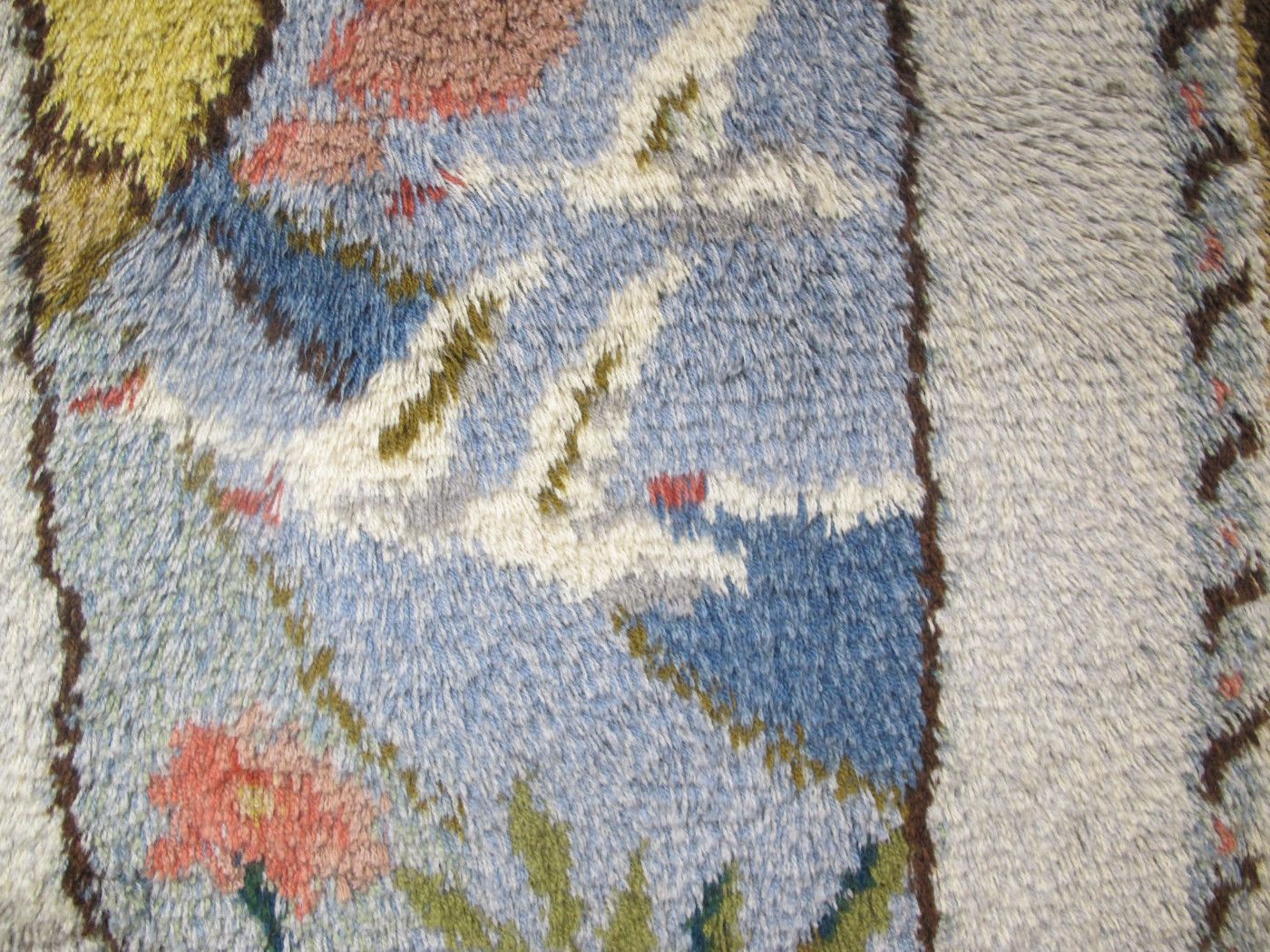 Scandinavian Rya Rug, Mid 20th Century photo Textiles