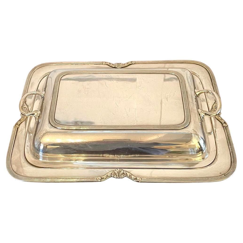 Antique Silver Plated Entrée Dish