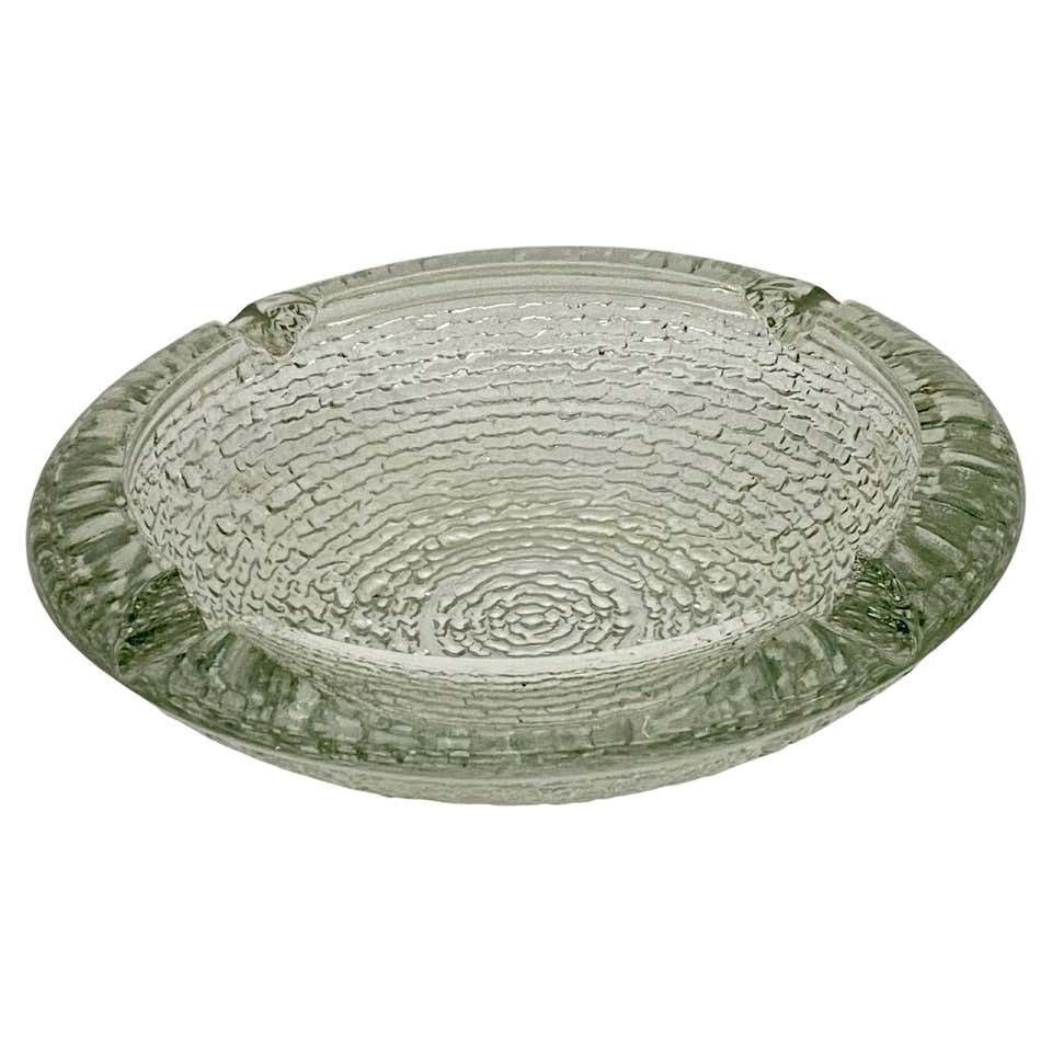 Vide Poche Or Ashtray, In Glass, Geometrical Patterns,France Circa 1960