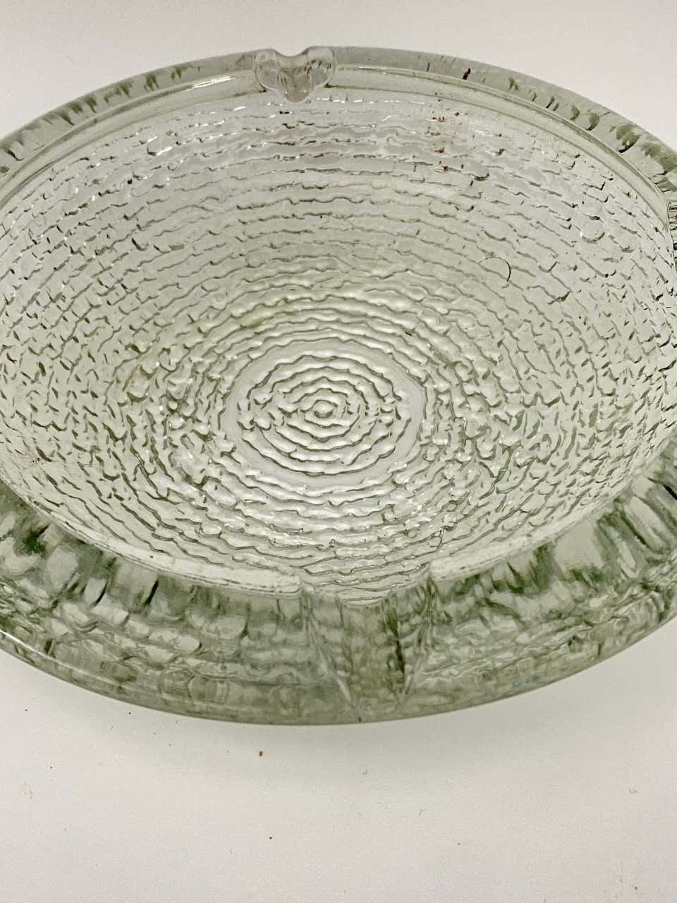 Vide Poche Or Ashtray, In Glass, Geometrical Patterns,France Circa 1960 photo buy