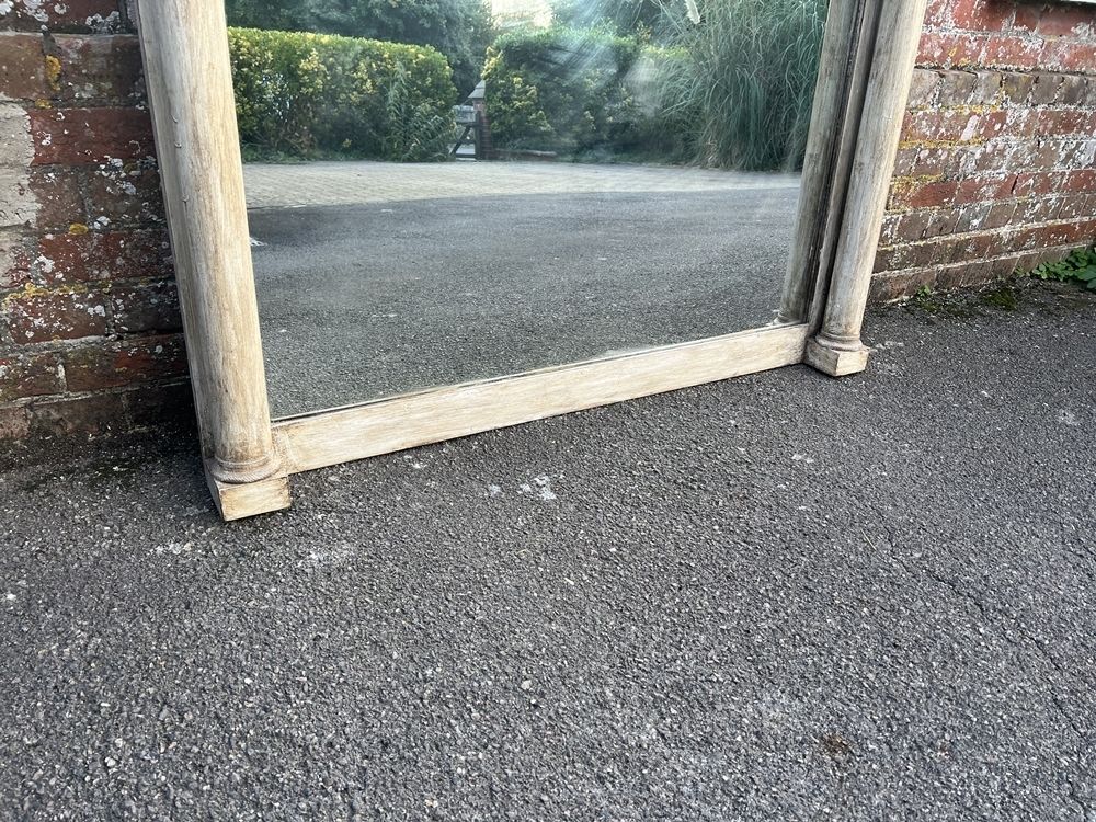 A Fabulous Large Antique French 19th Century Carved Wood Painted Empire Mirror photo for sale