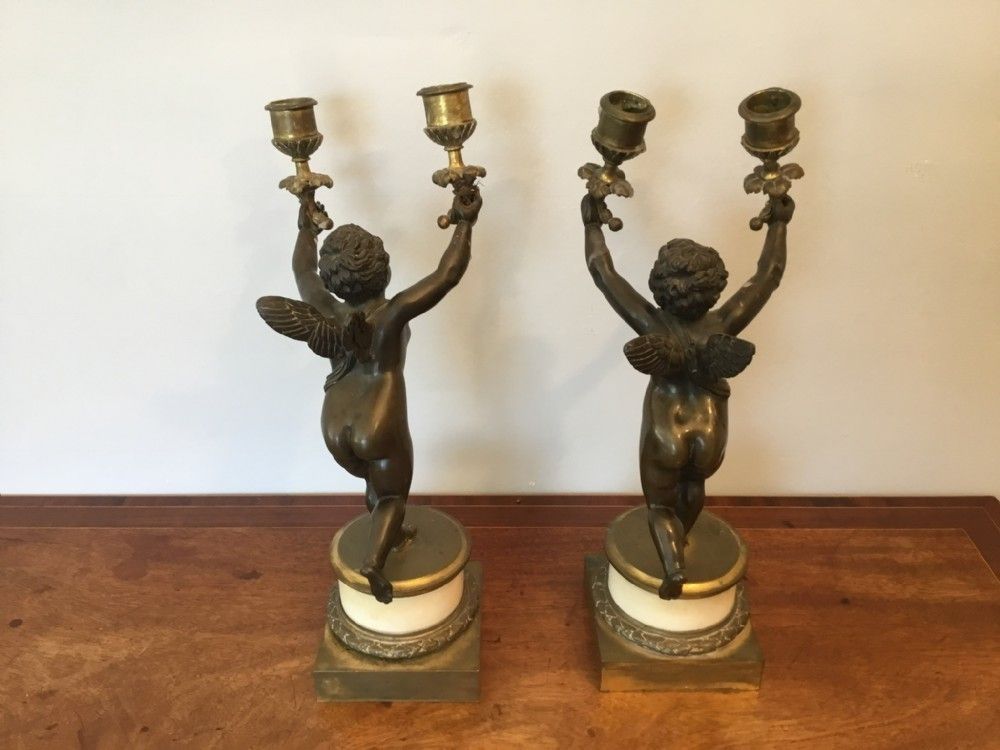 Good Pair Of French Bronze Candelabra. Lights, Circa 1860 photo Home Decor