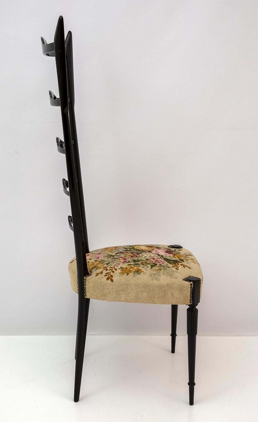 Furniture Pair Of Chiavari Gio Ponti Style Mid Century Modern Italian High Back Chairs 50s photo