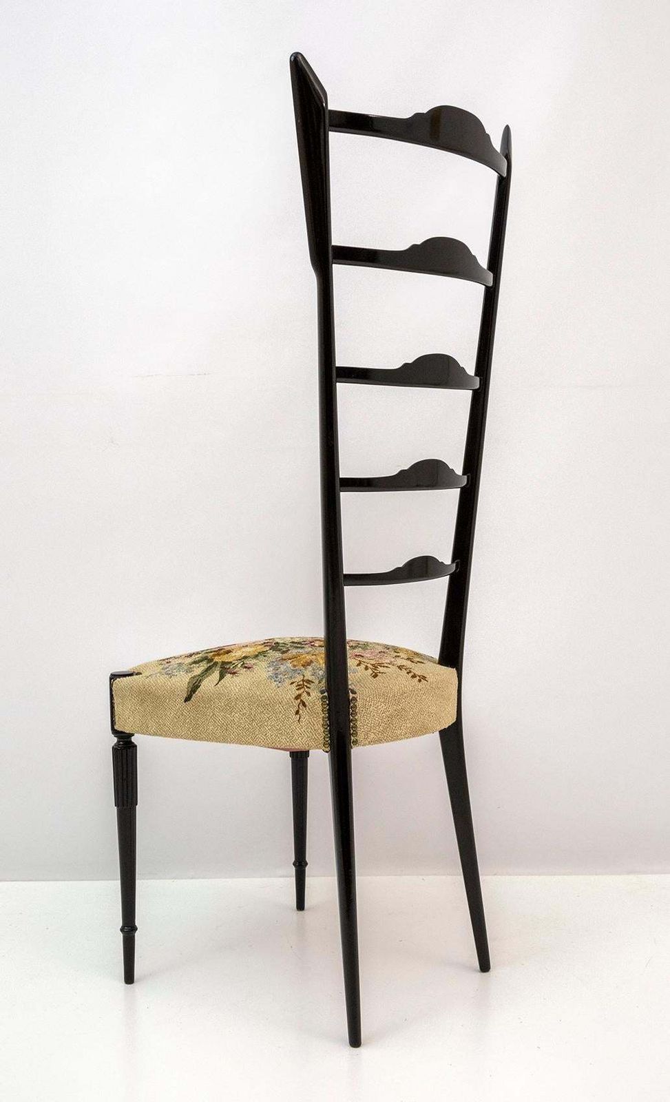 photo vinterior Pair Of Chiavari Gio Ponti Style Mid Century Modern Italian High Back Chairs 50s