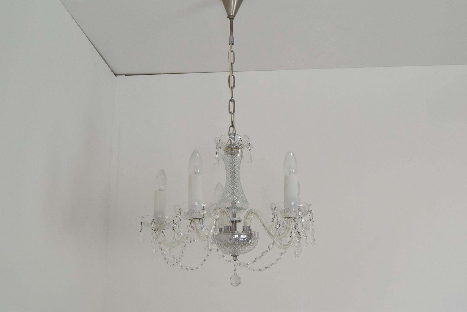 Lighting Mid Century Crystal Glass Chandelier By Kamenicky Senov,1960's. photo