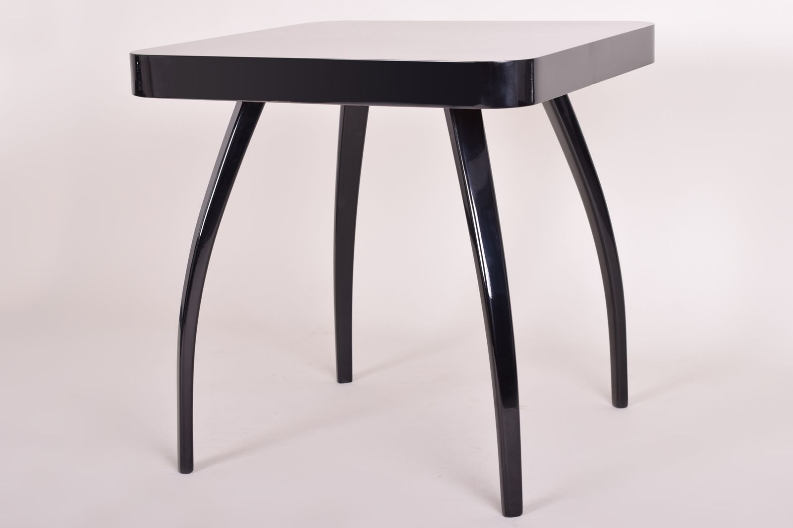Small Black Art Deco Table Made In Czechia By Up Závody, Designed By Halabala.