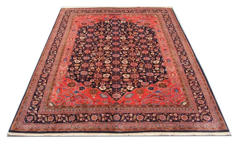 Handmade Oriental Rug Tribal Wool Carpet, Blush Red Floral Traditional Rug photo furniture