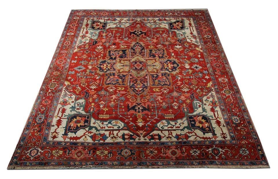 Rare Antique Rug Traditional Handmade Carpet Large Wool Rust Rug photo furniture