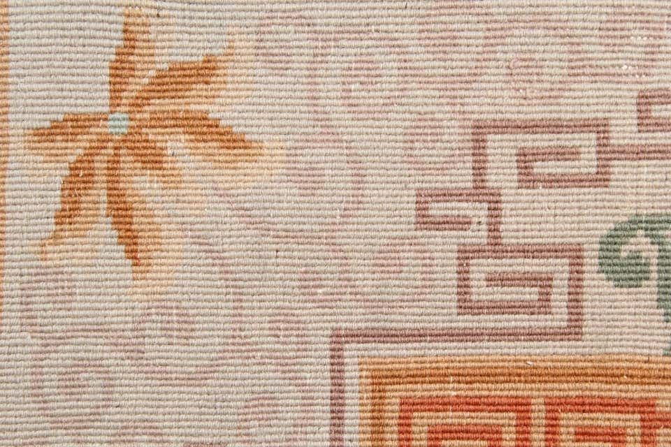 Vintage Chinese Area Rug, Large Handwoven Art Deco Rug Wool Carpet photo 3650.0