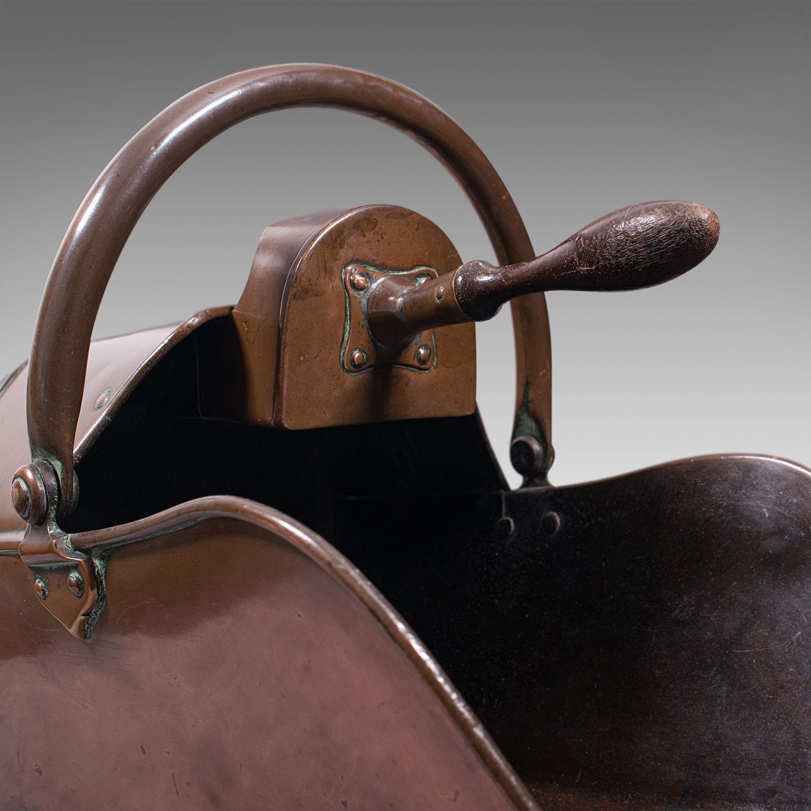 Antique Coal Scuttle, English, Copper, Fireside Bucket, Scoop, C.1880 photo furniture