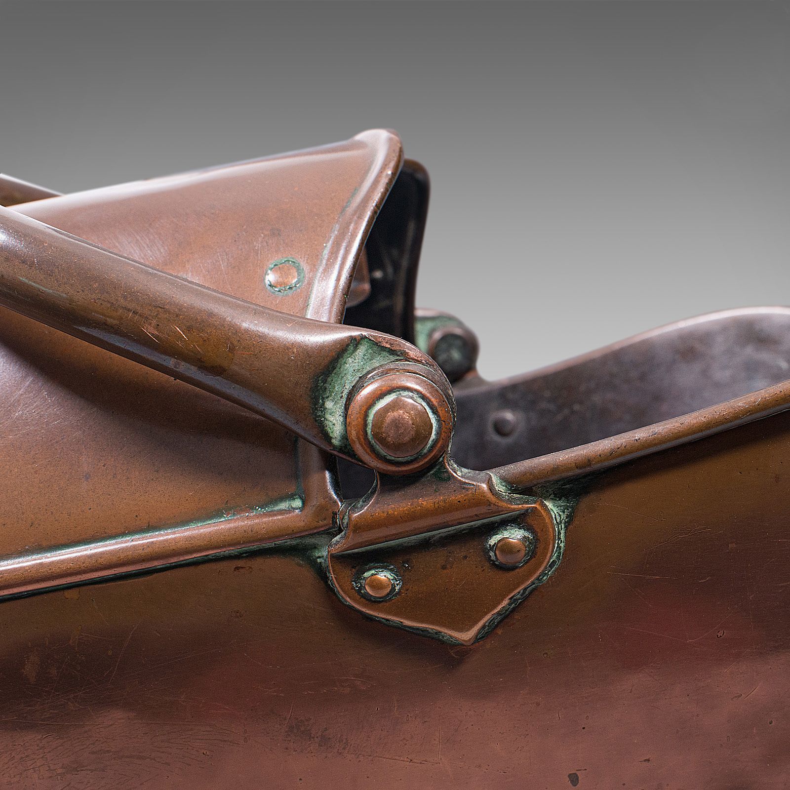 Antique Coal Scuttle, English, Copper, Fireside Bucket, Scoop, C.1880 photo for sale