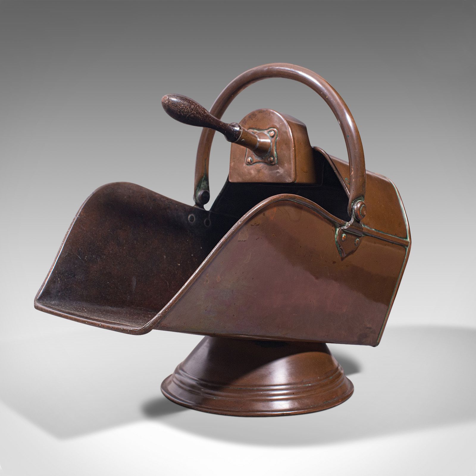 Antique Coal Scuttle, English, Copper, Fireside Bucket, Scoop, C.1880 photo 485.0