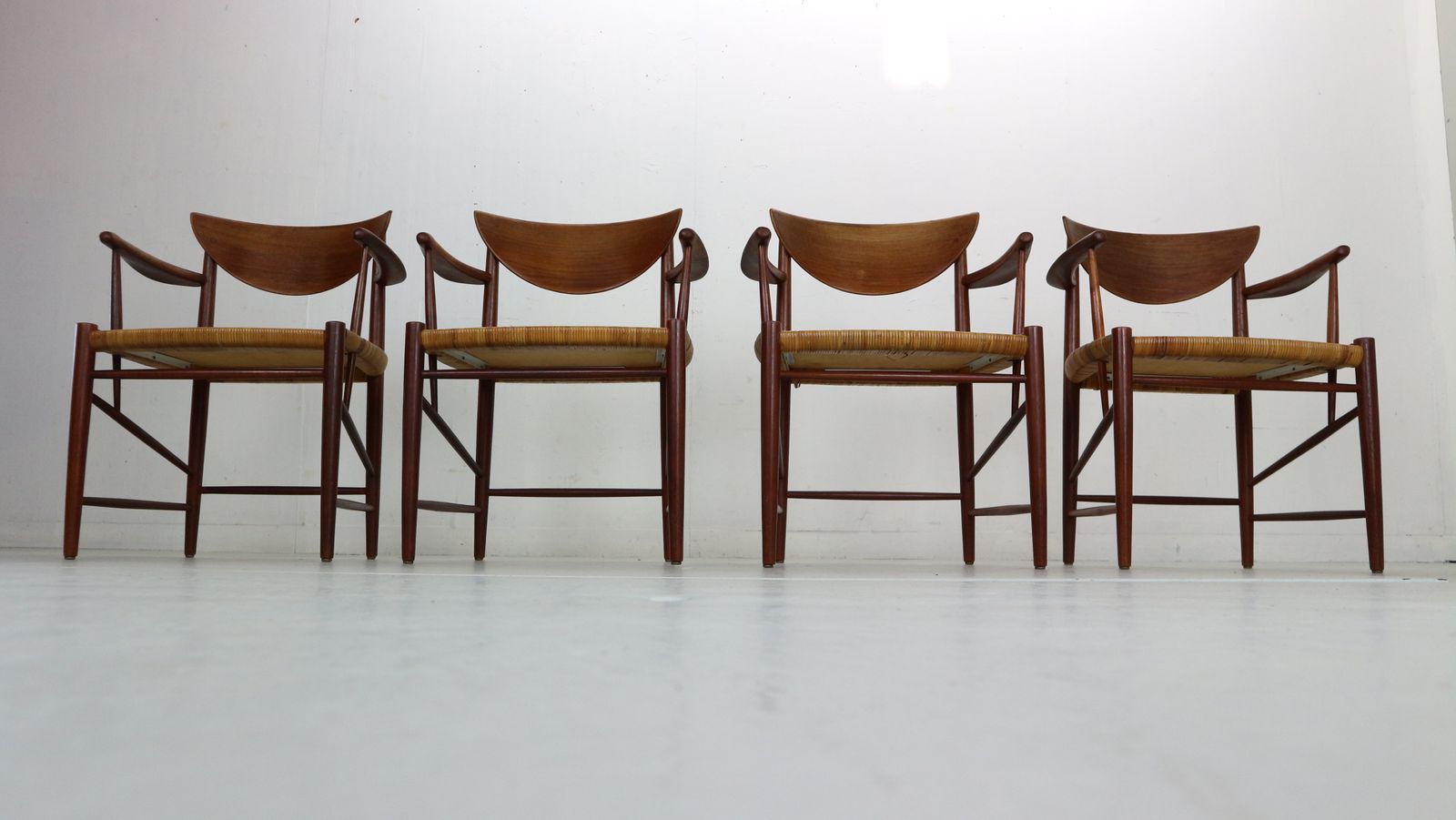 Peter Hvidt & Orla Mølgaard Nielsen Set Of 4 Armchairs No 317, Denmark 1950 photo furniture