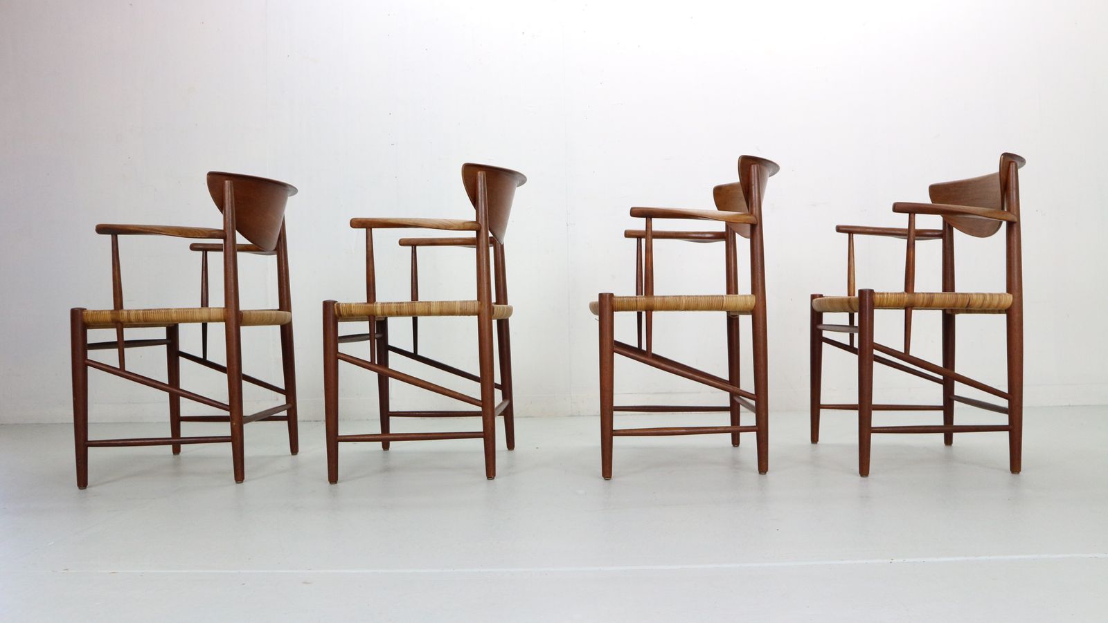 Peter Hvidt & Orla Mølgaard Nielsen Set Of 4 Armchairs No 317, Denmark 1950 photo buy