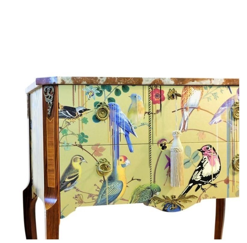 photo furniture Classic Gustavian Louis XV Style Chest With Christian Lacroix Design
