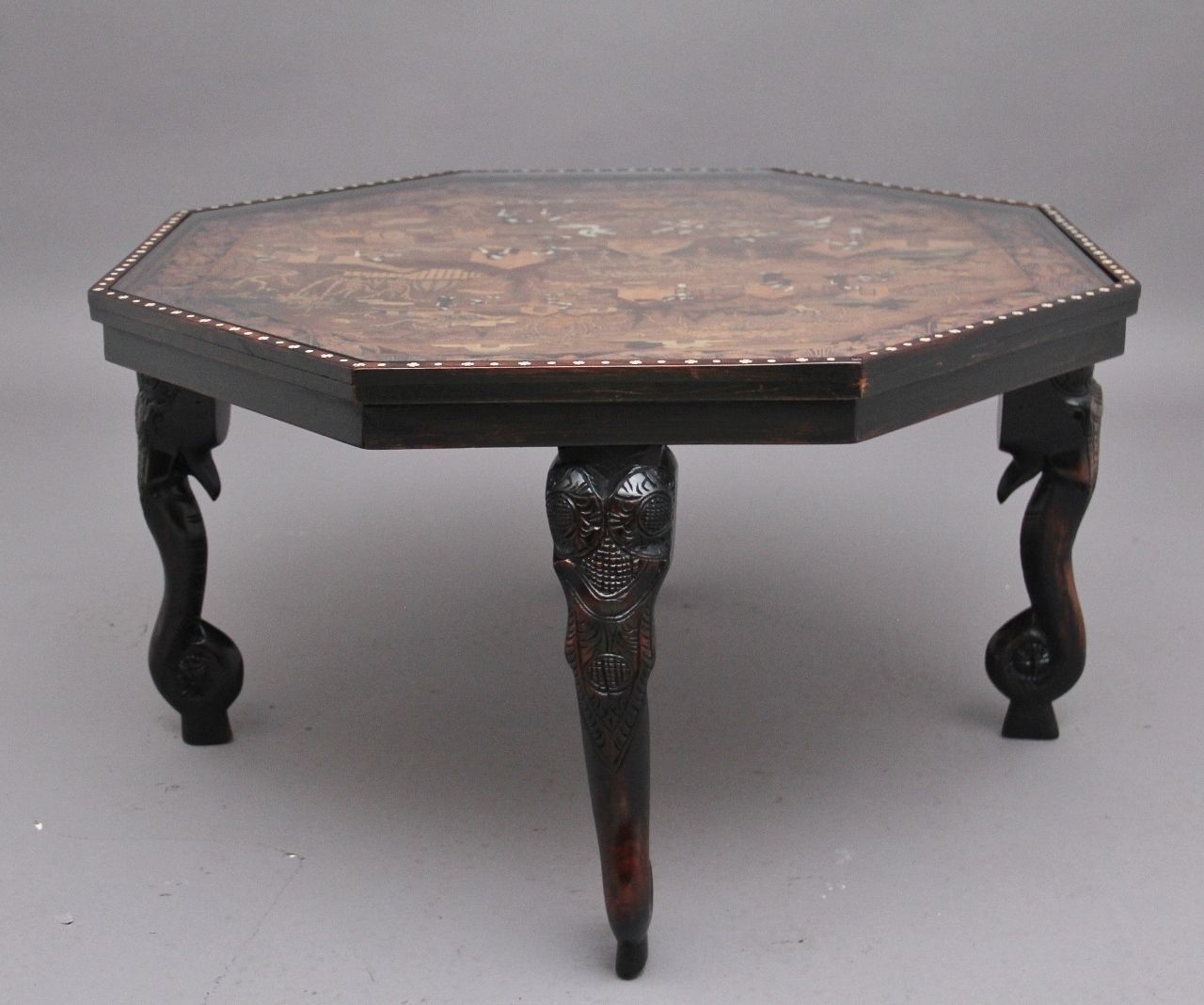 Ebonised And Inlaid Indian Coffee Table photo vintage