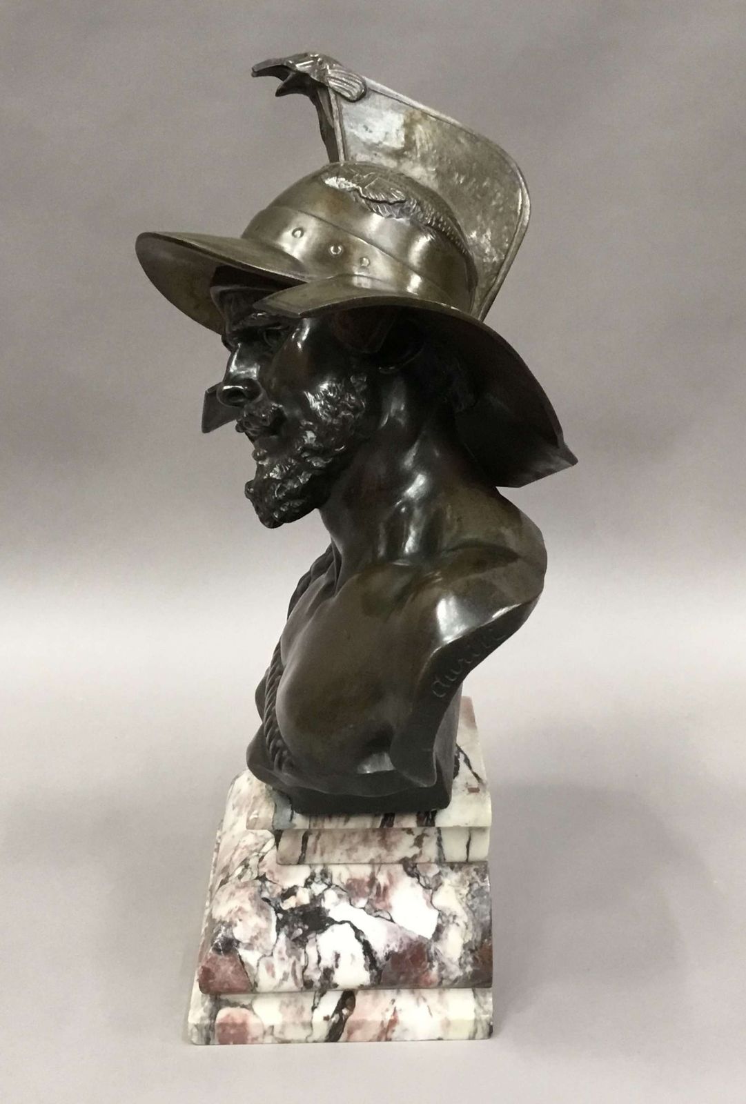 photo buy Large C19th Bronze Bust Of Roman Gladiator