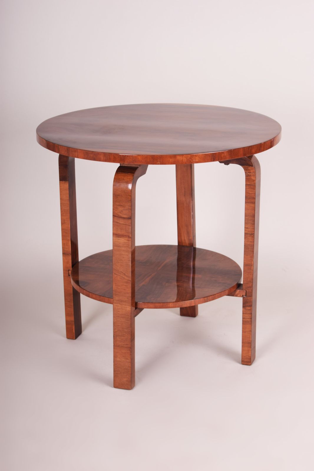 Small Czech Art Deco Table, Made In The 1930s Out Of Walnut. Fully Restored.