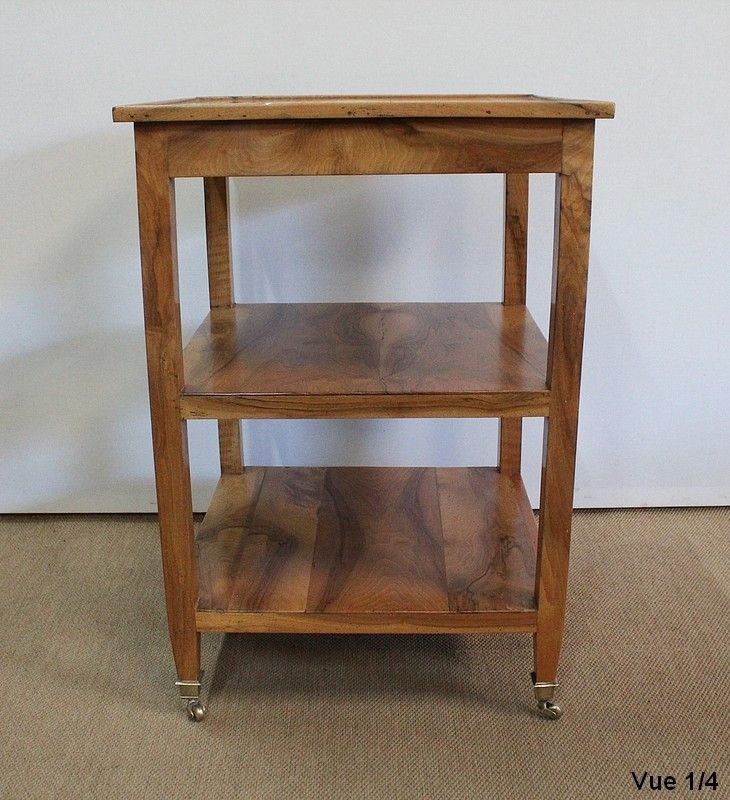 photo furniture Rolling Trolley In Blond Walnut, 1st Part Of The 19th Century