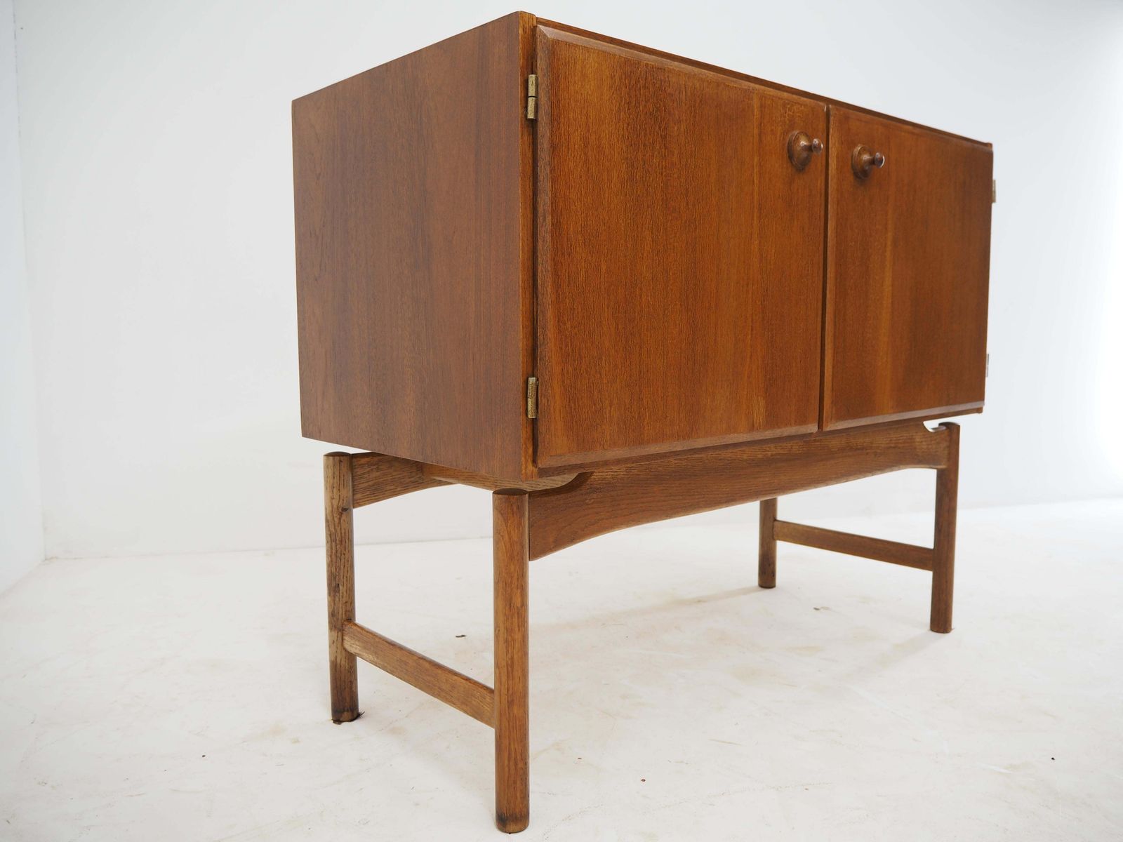 1960 Rare Teak And Oak Cabinet By Krasna Jizba Czechoslovakia