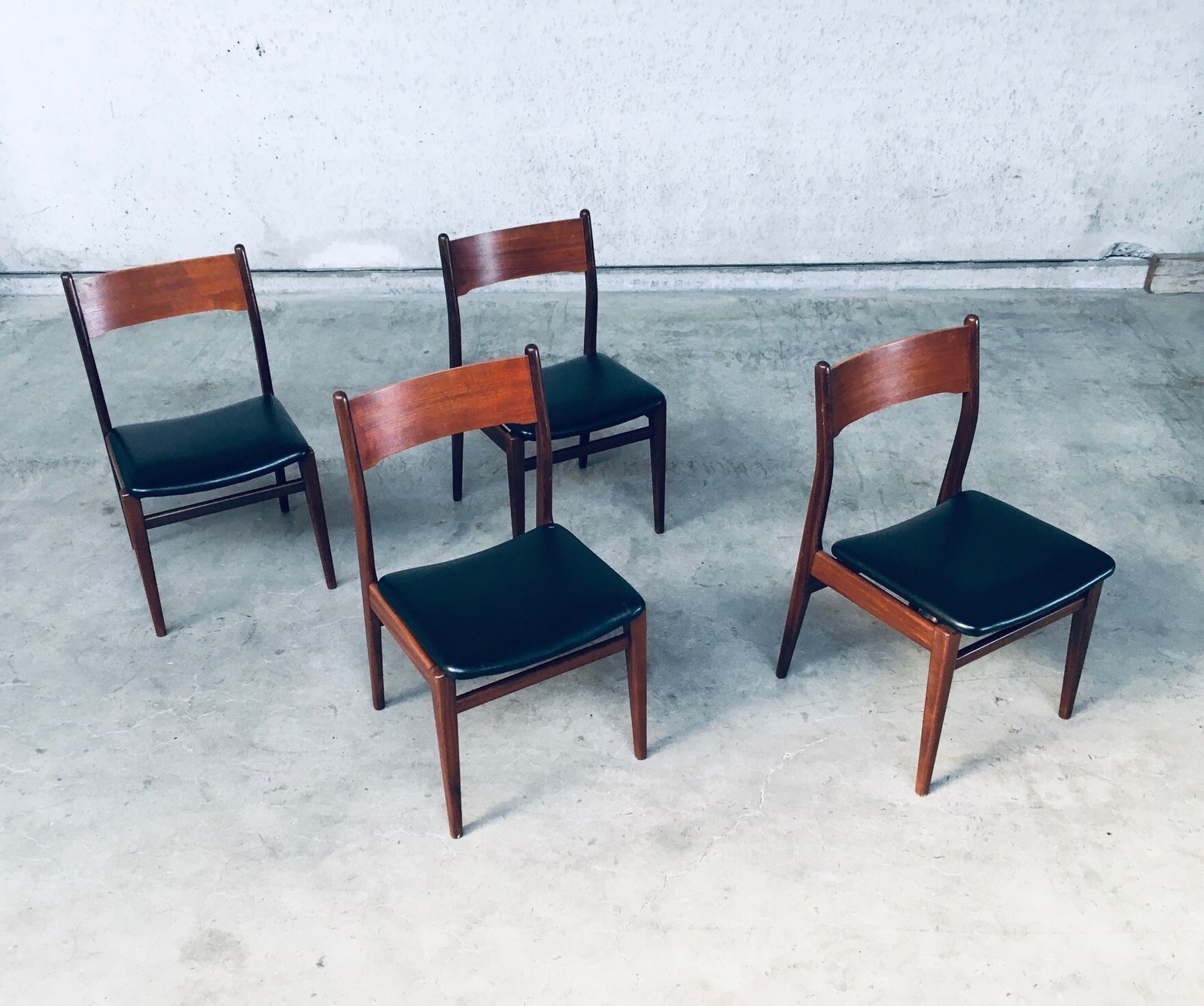 photo for sale Midcentury Modern Scandinavian Design Teak Dining Chair Set